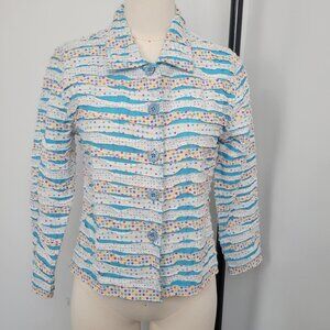 Life Style Petite Bright Colorful Polka Dot Small (PP) Lightweight Cotton Blazer